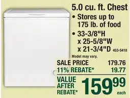 Menards 5.0 cu. ft. Chest offer