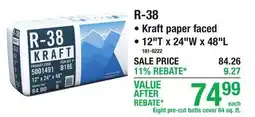 Menards R-38 Fiberglass Insulation offer