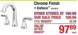 Menards DELTA Chrome Finish FAUCETS offer
