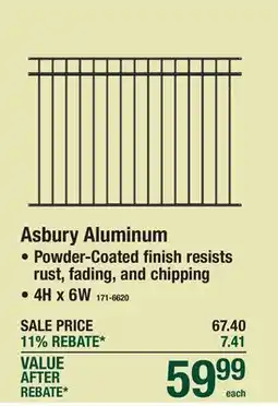 Menards Asbury Aluminum offer