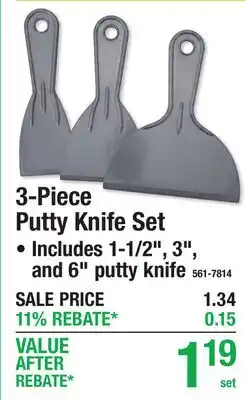 Menards 3-Piece Putty Knife Set offer