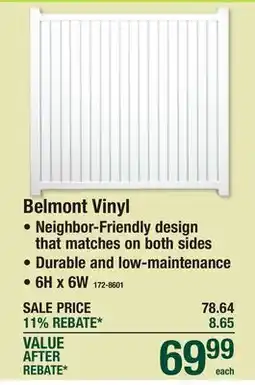 Menards Belmont Vinyl offer