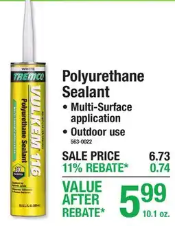 Menards Polyurethane Sealant offer