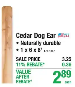 Menards Cedar Dog Ear Fence offer