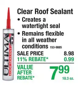 Menards Clear Roof Sealant offer
