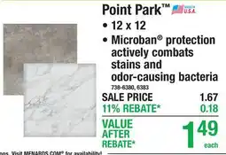 Menards Point Park offer