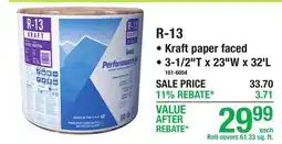 Menards R-13 Fiberglasss Insulation offer