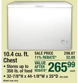 Menards 10.4 cu. ft. Chest offer