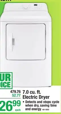 Menards 7.0 cu. ft. Electric Dryer offer