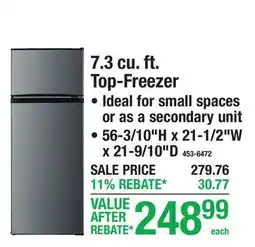 Menards 7.3 cu. ft. Top-Freezer REFRIGERATORS offer