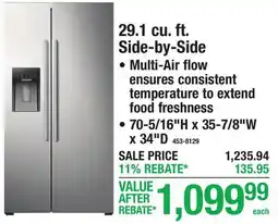 Menards 29.1 cu. ft. Side-by-Side offer