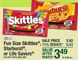 Menards Fun Size Skittles , Starburst , or Life Savers CANDY offer