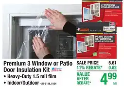 Menards Premium 3 Window or Patio Door Insulation Kit offer
