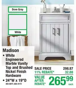 Menards Madison VANITIES WITH TOPS offer