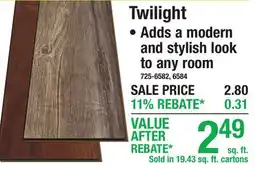 Menards Twilight WATERPROOF VINYL PLANK offer