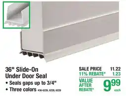 Menards 36 Slide-On Under Door Seal offer