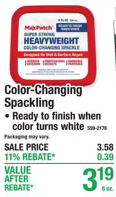 Menards Color-Changing Spackling offer