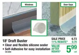 Menards 18' Draft Buster SEAL DOORS & WINDOWS offer
