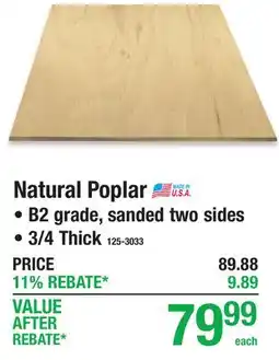 Menards Natural Poplar offer