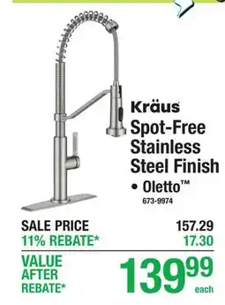 Menards Spot-Free Stainless Steel Finish offer