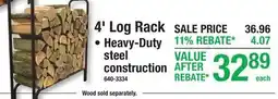 Menards 4' Log Rack offer