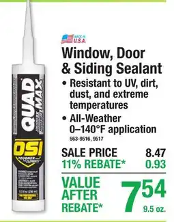 Menards Window, Door & Siding Sealant offer