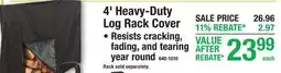 Menards 4' Heavy-Duty Log Rack Cover offer