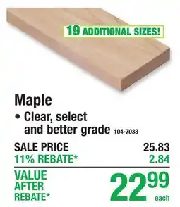 Menards Maple offer