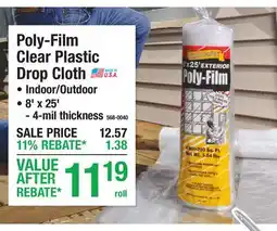 Menards Poly-Film Clear Plastic Drop Cloth offer