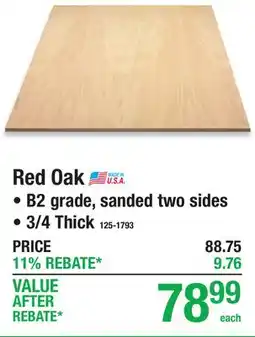 Menards Red Oak HARDWOOD PLYWOOD offer