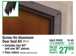 Menards Screw-On Aluminum Door Seal Kit offer