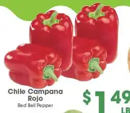 Arteagas Food Center Chile Campana Rojo Red Bell Pepper offer