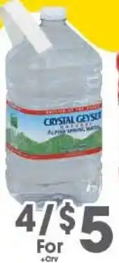 Arteagas Food Center Crystal Geyser Alpine Spring Water offer