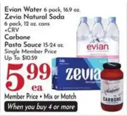 Pavilions Evian Water 6 pack offer