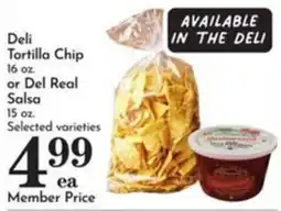 Pavilions Deli Tortilla Chip or Del Real Salsa offer