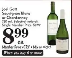 Pavilions Joel Gott Sauvignon Blanc or Chardonnay offer