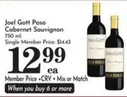 Pavilions Joel Gott Paso Cabernet Sauvignon offer