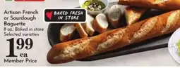 Pavilions Artisan French or Sourdough Baguette offer