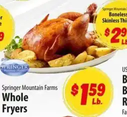 Food Giant Springer Mountain Farms Whole Fryers offer