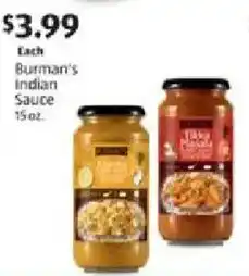 Aldi Burman's Indian Sauce offer