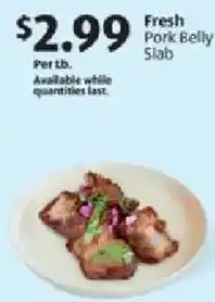 Aldi Fresh Pork Belly Slab offer