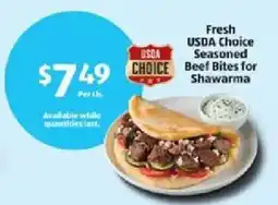 Aldi Usda Choice Seasoned Beef Bites offer