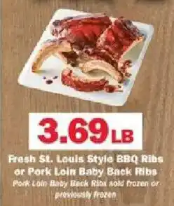 Schnucks Fresh St. Louis Style BBQ Ribs or Pork Loin Baby Back Ribs offer