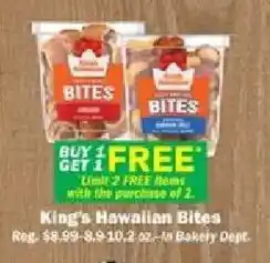 Schnucks King's Hawaiian Bites offer
