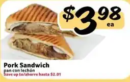 Fresco y Más Pork Sandwich offer