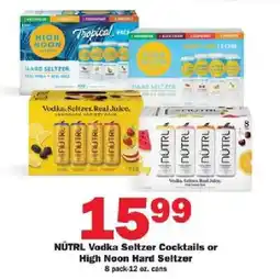 Schnucks Nütrl Vodka Seltzer Cocktails or High Noon Hard Seltzer offer