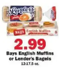 Schnucks Bays English Muffins or Lender's Bagels offer