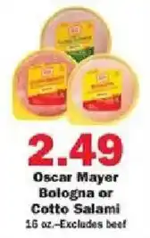 Schnucks Oscar Mayer Bologna or Cotto Salami offer
