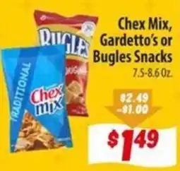 Food Giant Chex Mix, Gardetto's or Bugles Snacks offer