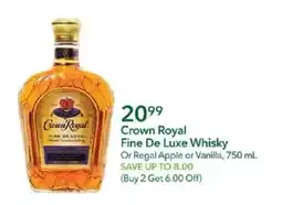 Publix Crown Royal Fine De Luxe Whisky offer